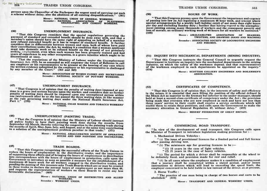 TUC Report, 1924