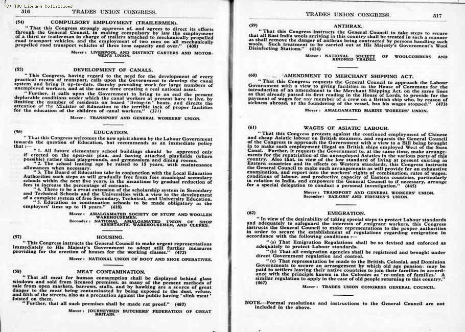TUC Report, 1924