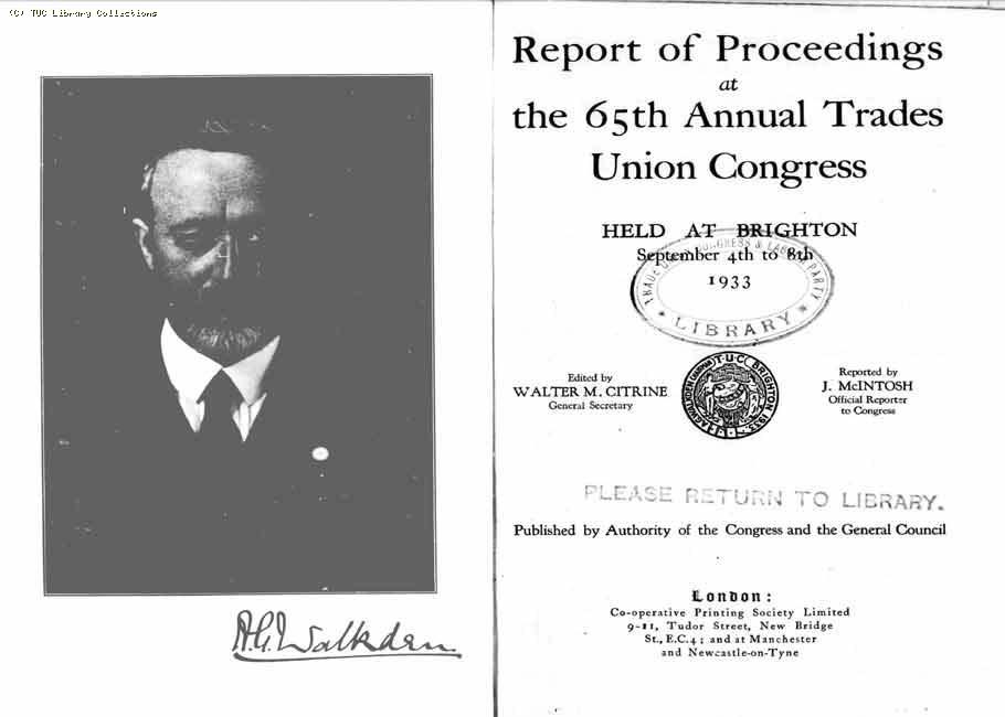 TUC Report, 1933