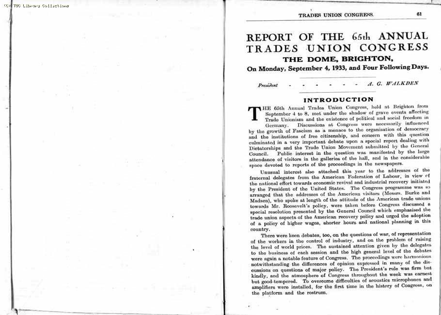 TUC Report, 1933