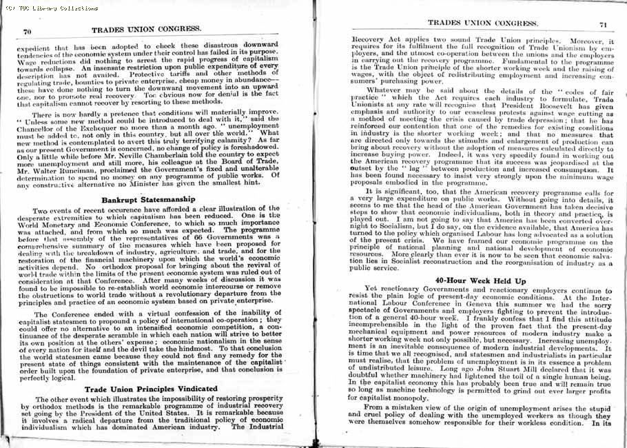 TUC Report, 1933