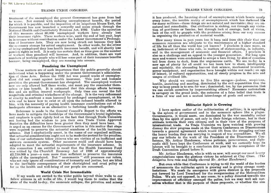 TUC Report, 1933