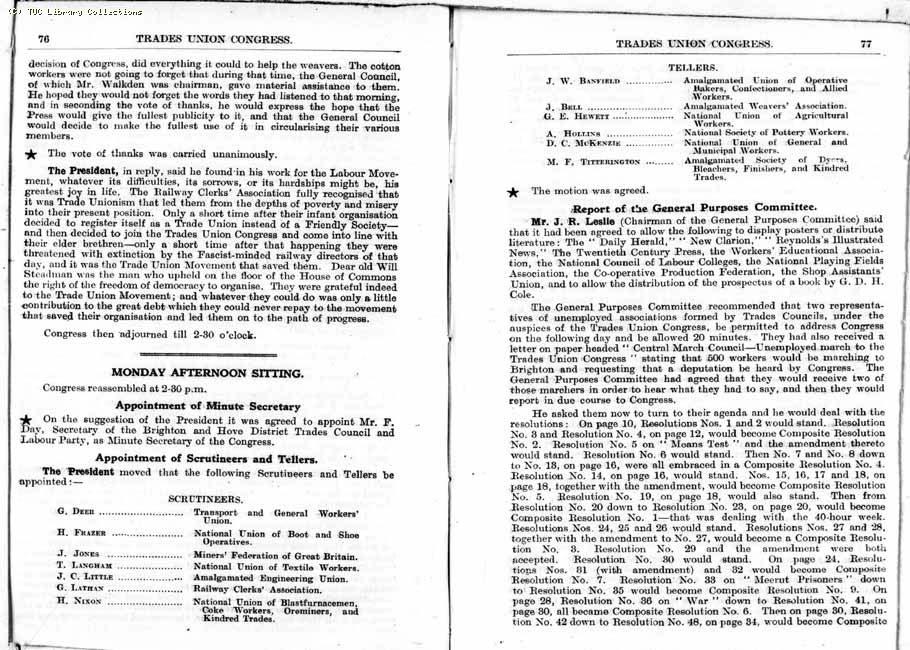 TUC Report, 1933