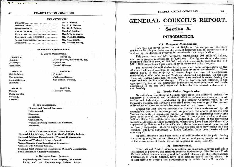 TUC Report, 1933