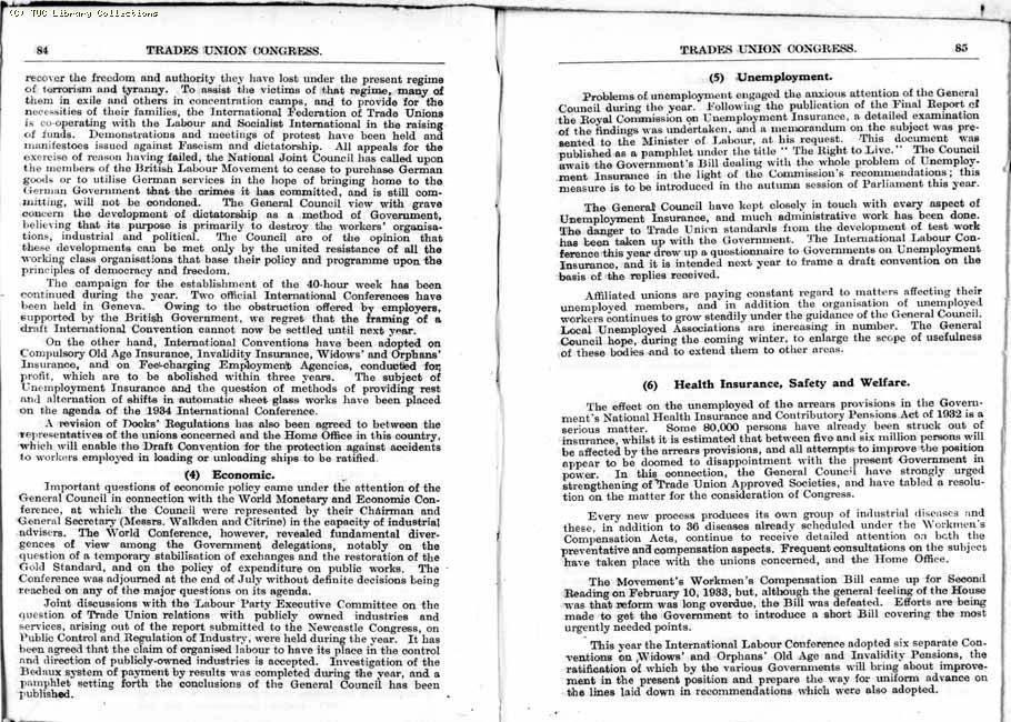 TUC Report, 1933