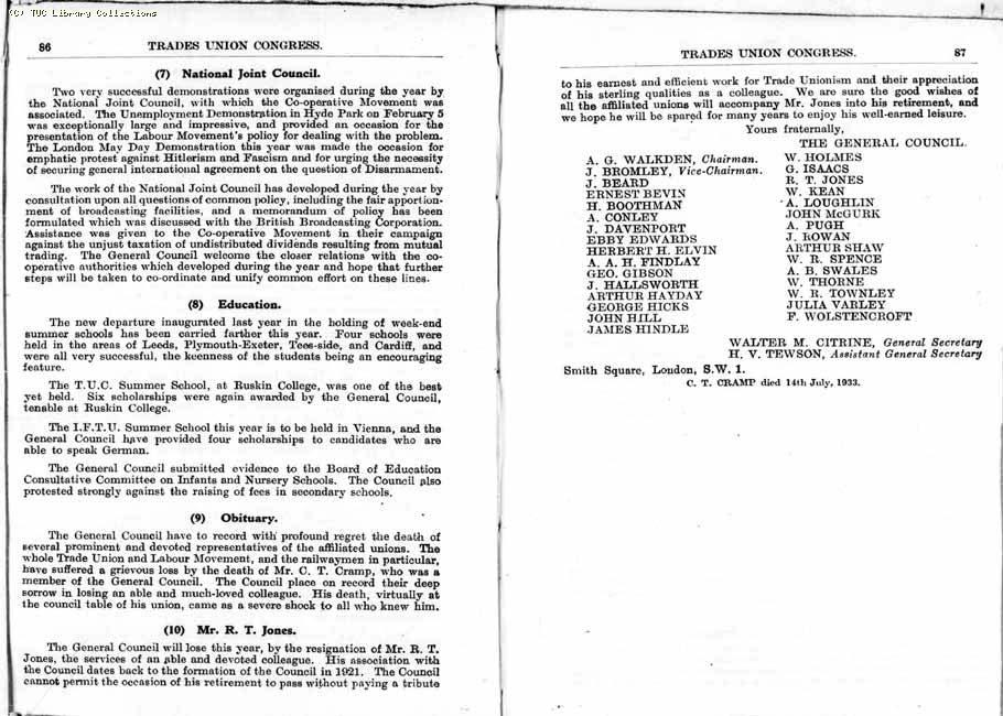 TUC Report, 1933