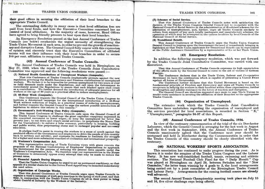 TUC Report, 1933