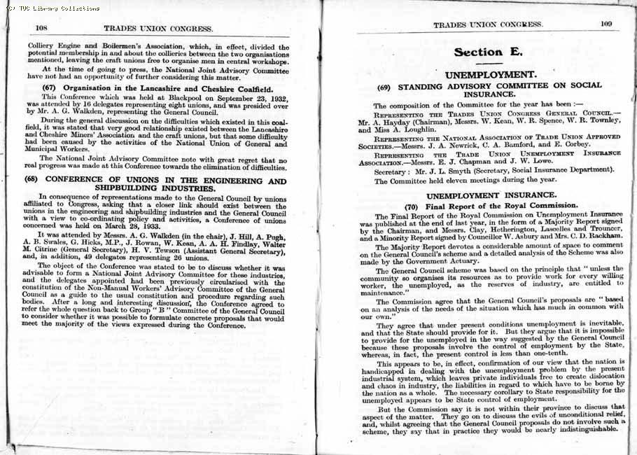 TUC Report, 1933