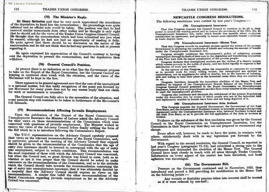 TUC Report, 1933