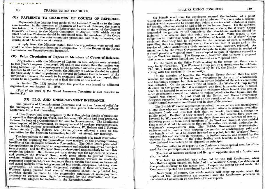 TUC Report, 1933