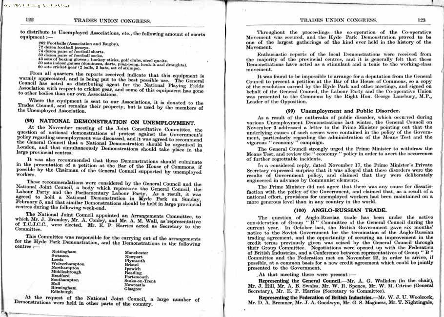 TUC Report, 1933