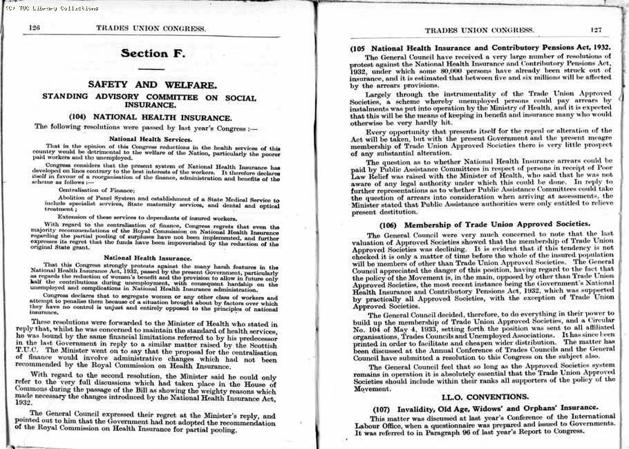 TUC Report, 1933