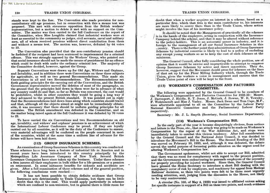 TUC Report, 1933