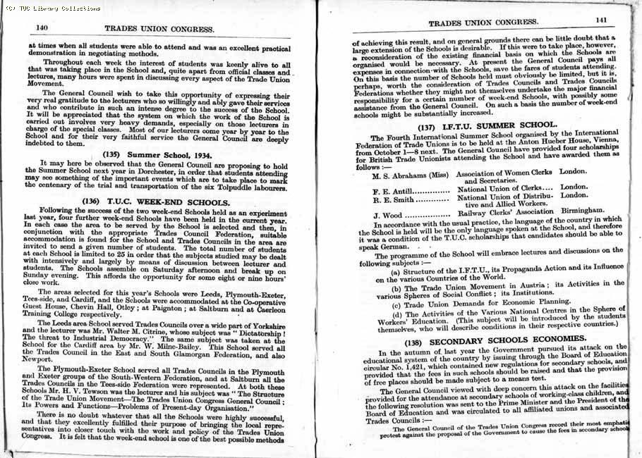 TUC Report, 1933