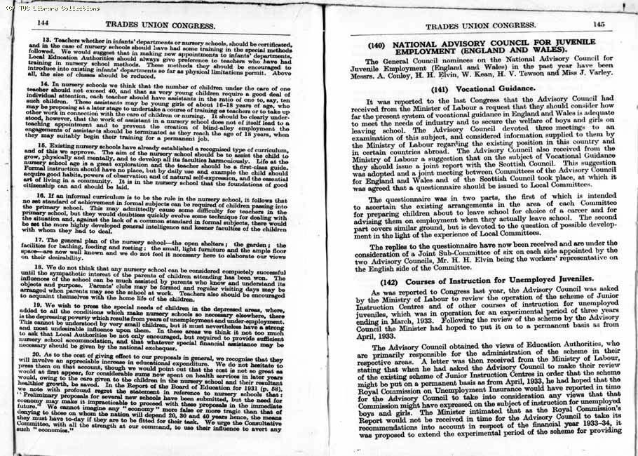 TUC Report, 1933
