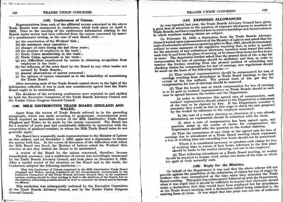 TUC Report, 1933