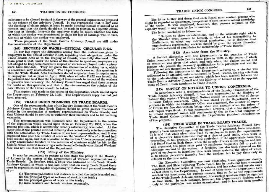 TUC Report, 1933