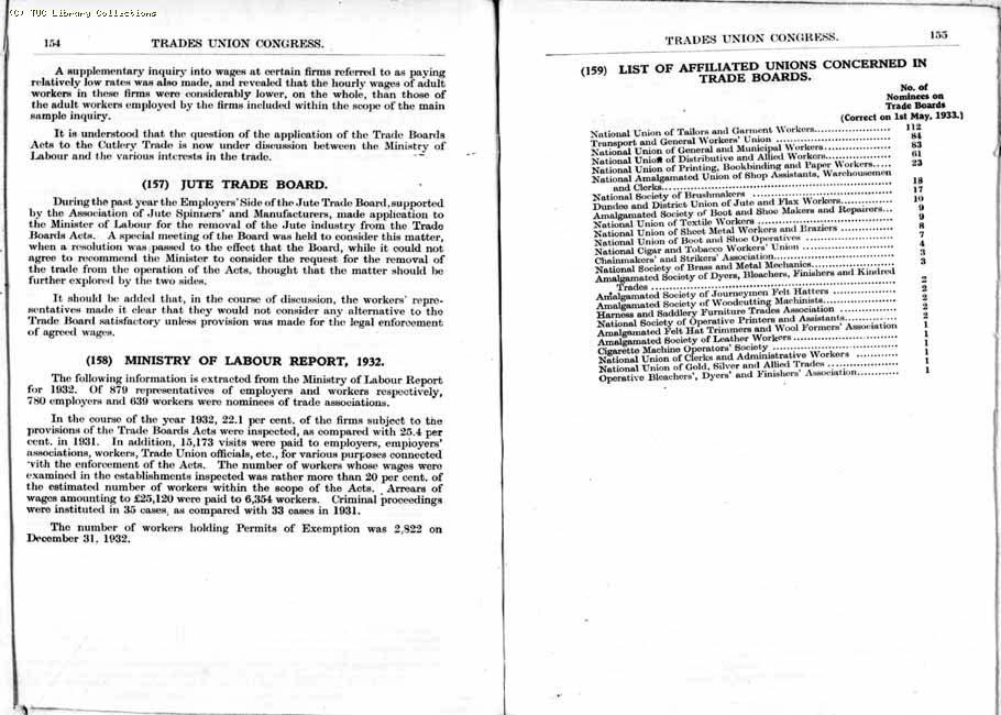 TUC Report, 1933