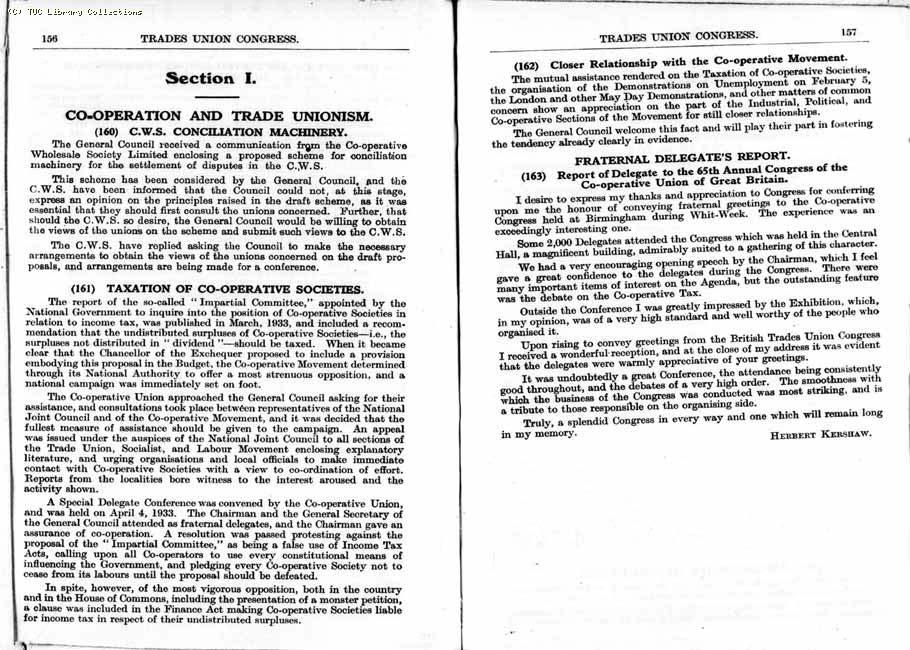 TUC Report, 1933
