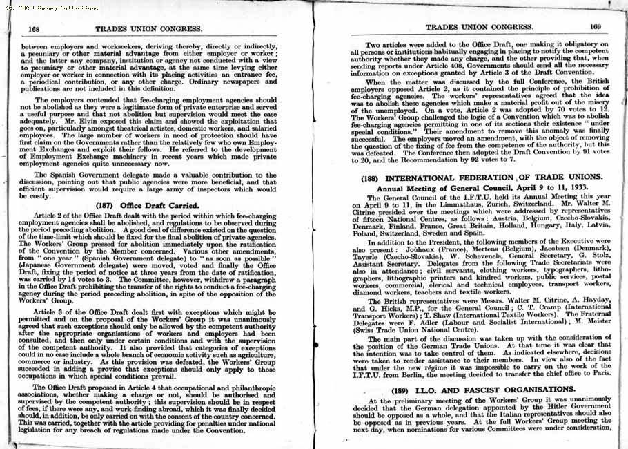 TUC Report, 1933