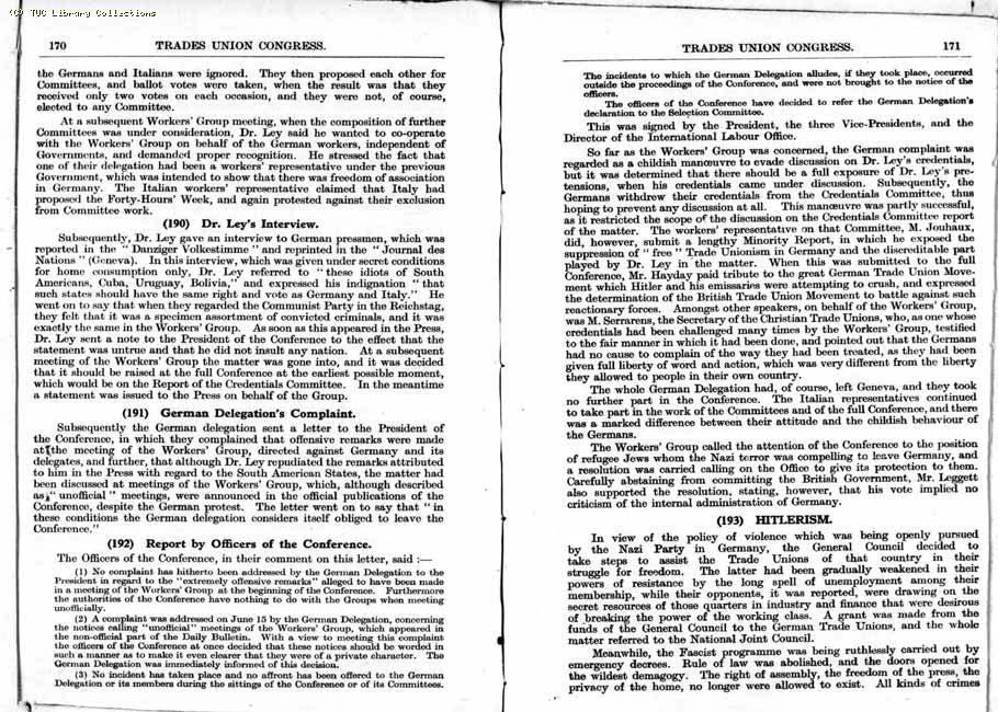 TUC Report, 1933