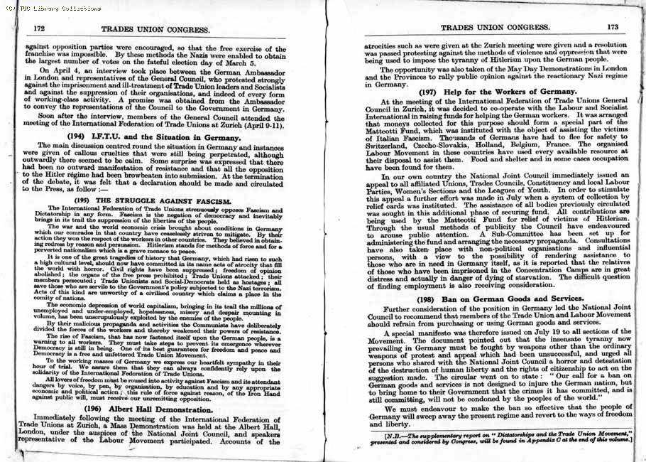 TUC Report, 1933
