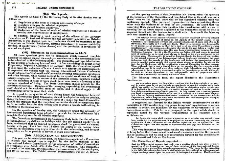 TUC Report, 1933