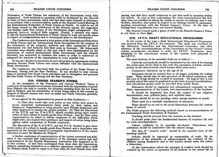 TUC Report, 1933