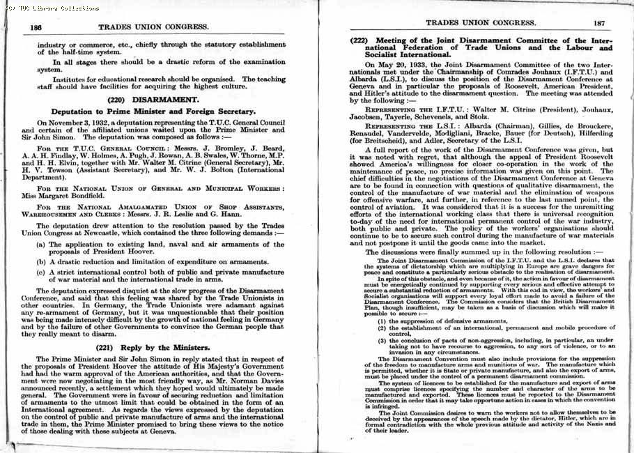 TUC Report, 1933