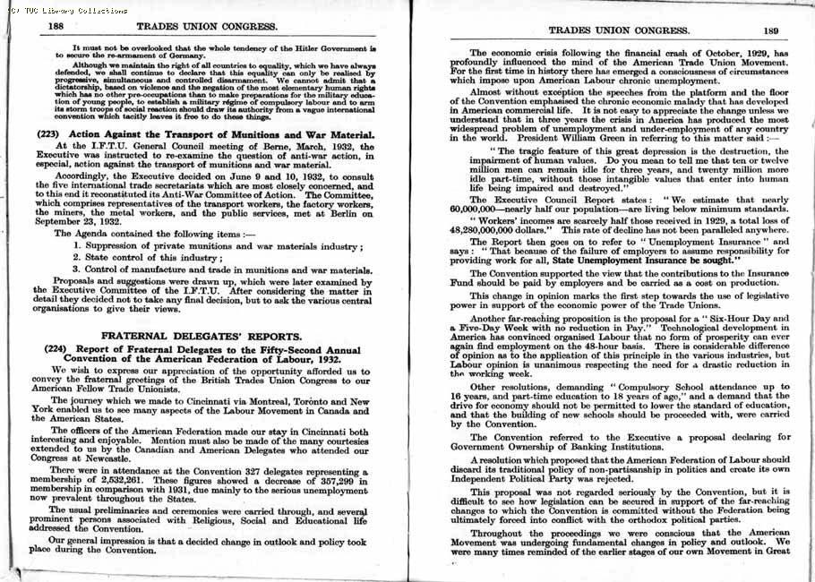 TUC Report, 1933