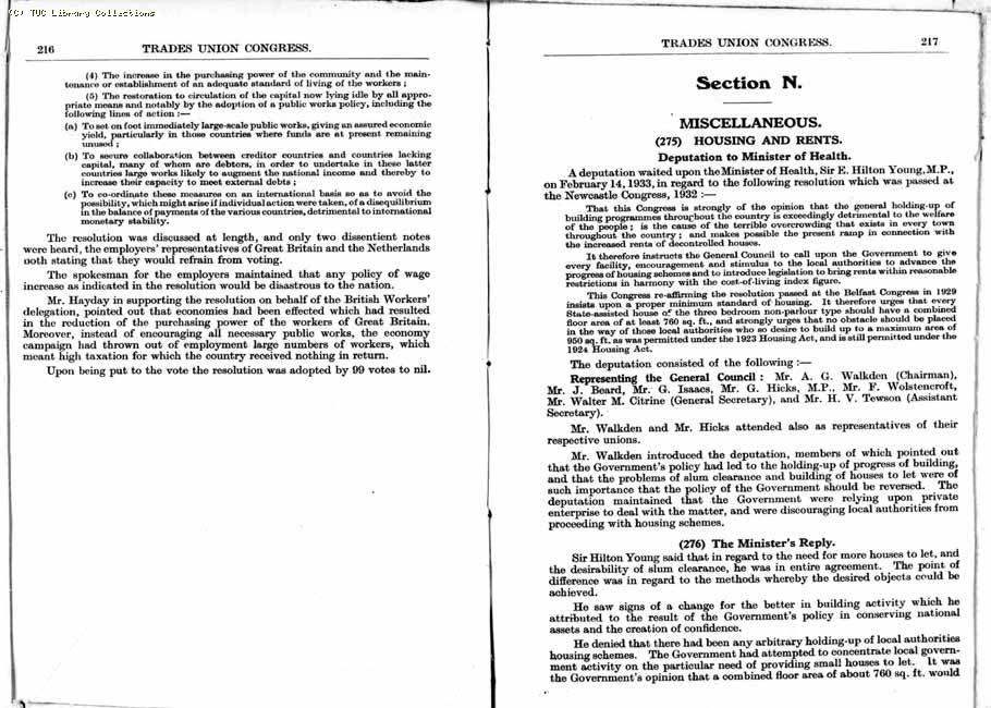 TUC Report, 1933