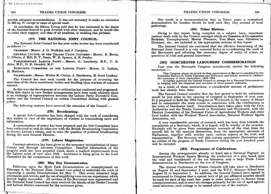 TUC Report, 1933