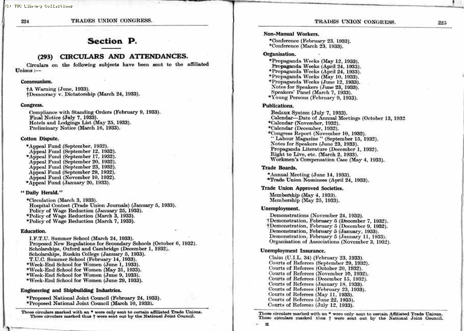 TUC Report, 1933