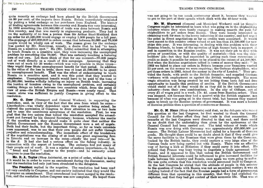 TUC Report, 1933