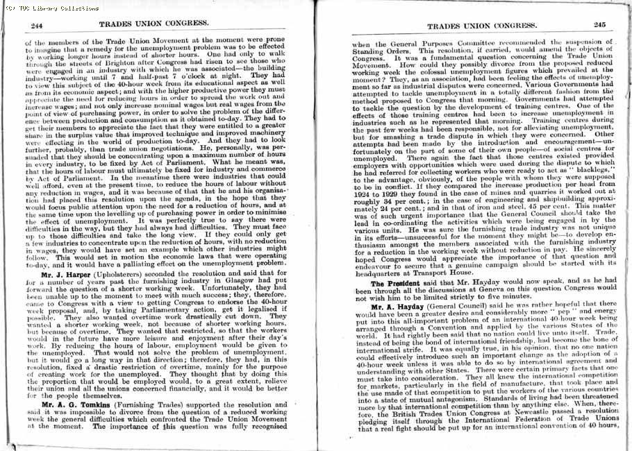TUC Report, 1933