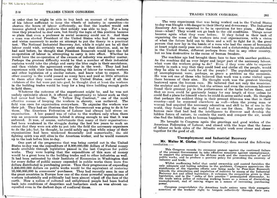 TUC Report, 1933