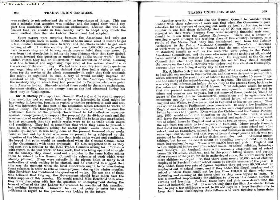 TUC Report, 1933