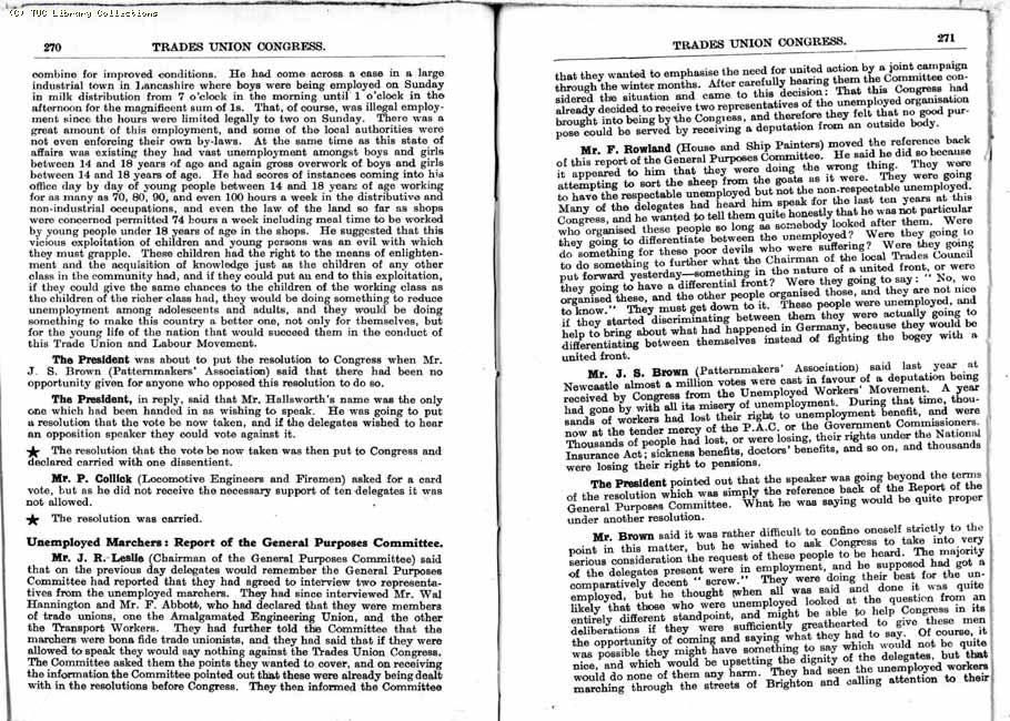 TUC Report, 1933
