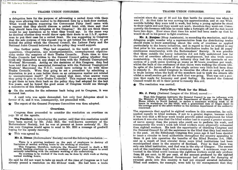 TUC Report, 1933