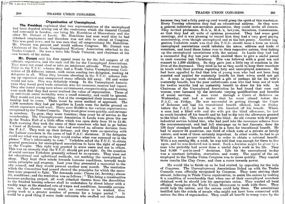 TUC Report, 1933