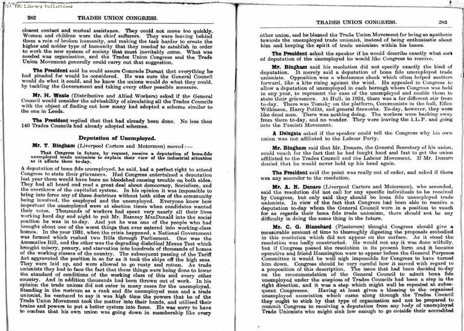 TUC Report, 1933