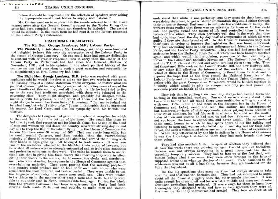 TUC Report, 1933