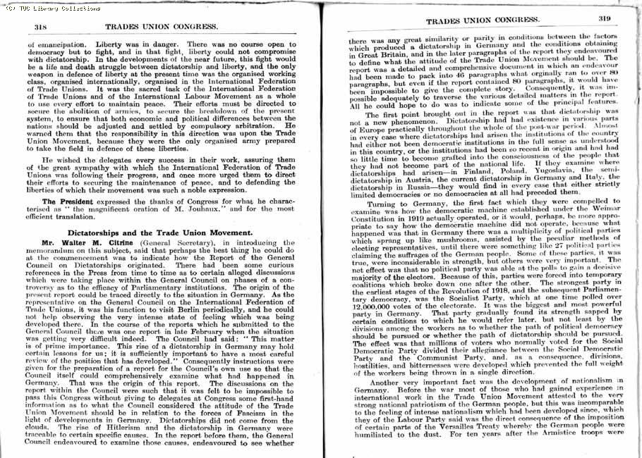 TUC Report, 1933