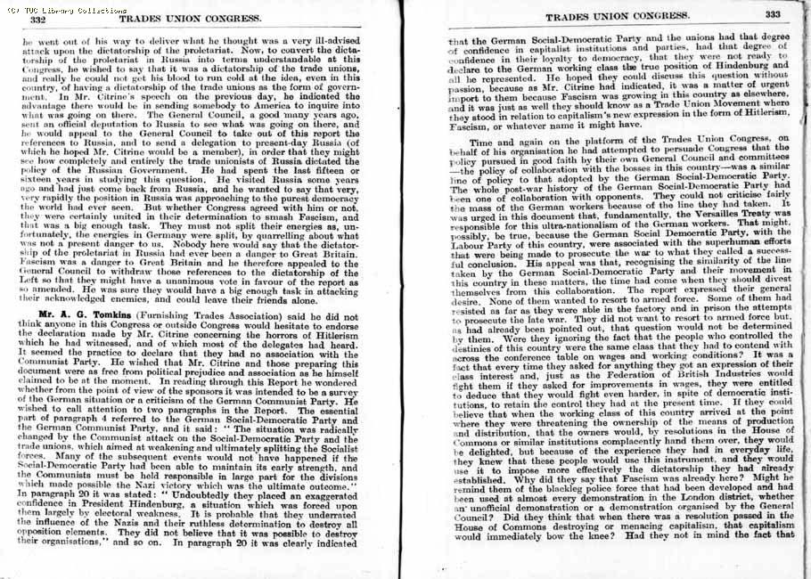 TUC Report, 1933