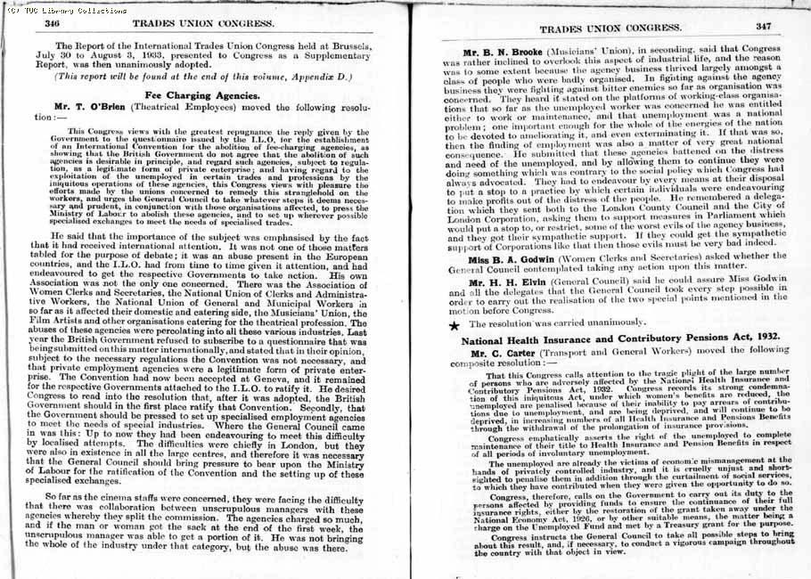 TUC Report, 1933