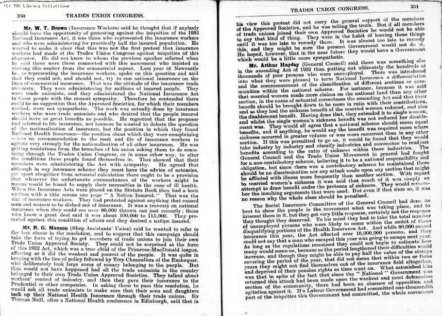TUC Report, 1933