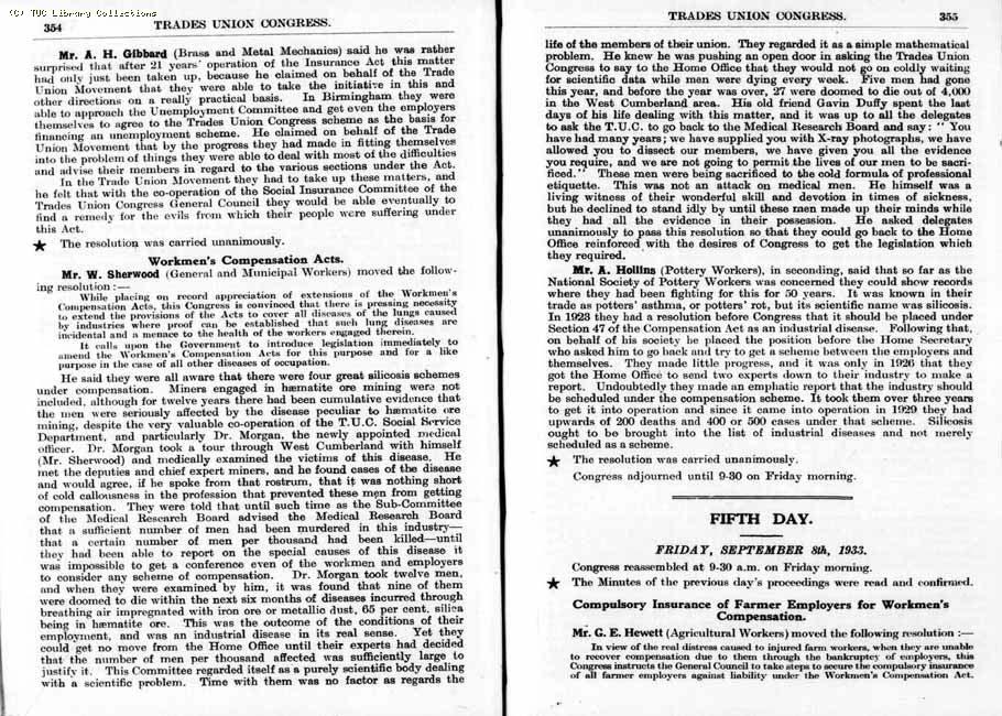 TUC Report, 1933