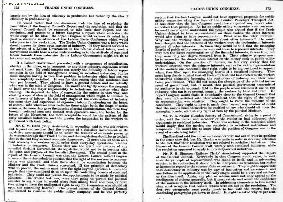 TUC Report, 1933