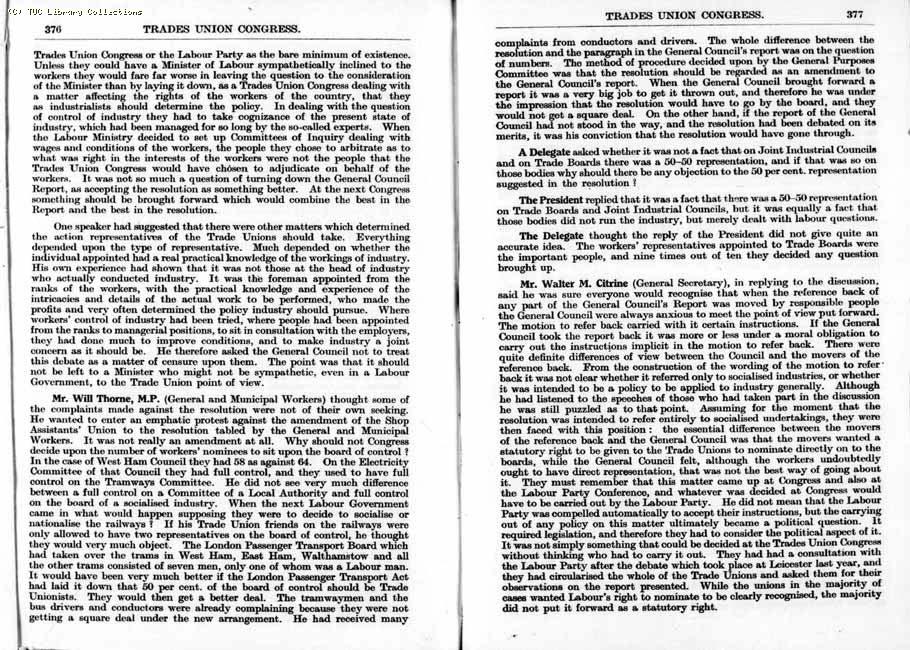 TUC Report, 1933