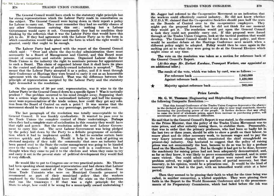 TUC Report, 1933